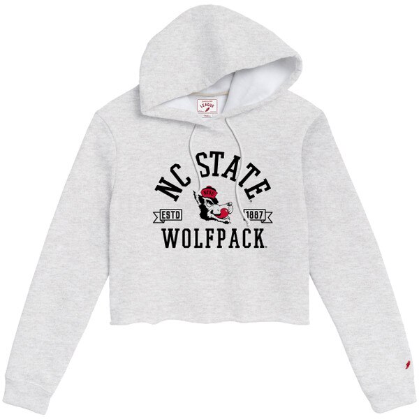 Ash Grey Ladies Cropped Hoodie - Va